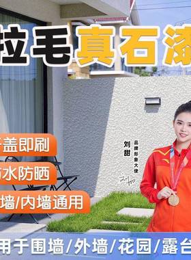 拉毛漆滚涂外墙真石漆室内家用自刷墙面漆肌理质感仿石艺术漆涂料