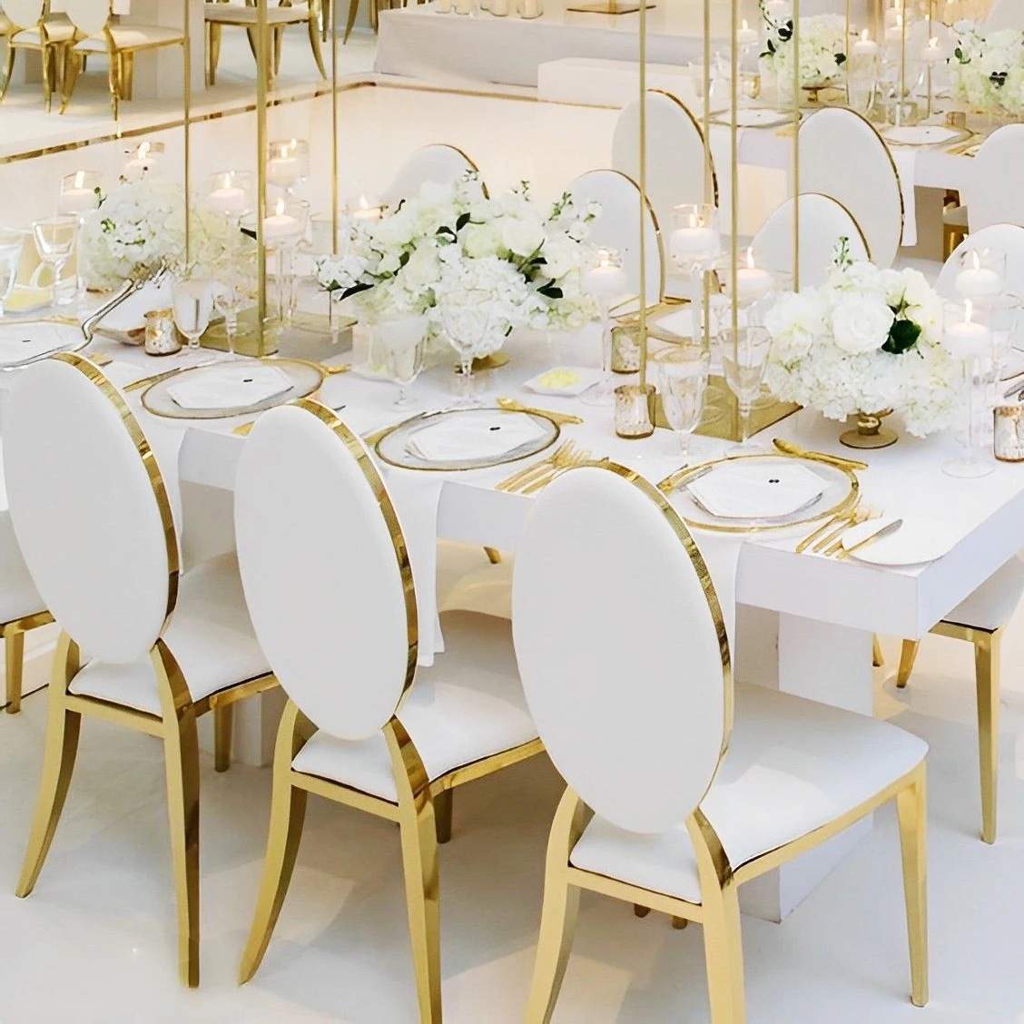 Wholesale Modern Stackable Stainless Steel Furniture Gold