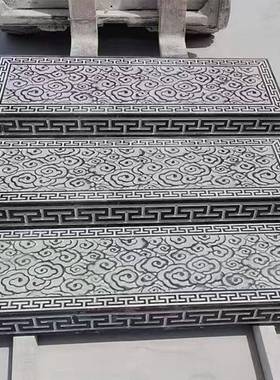 石雕台阶石青石踏步石家用过门石新中式汀步石古建铺地石祥云地雕