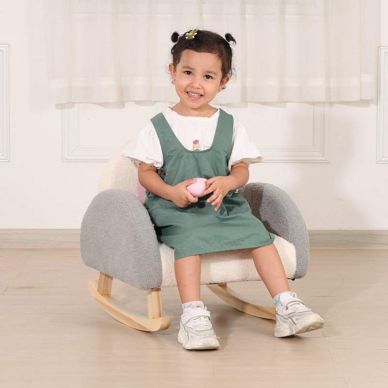 卡通婴幼儿摇椅沙发家用单人客厅布艺泰迪绒加厚儿童摇椅小沙发