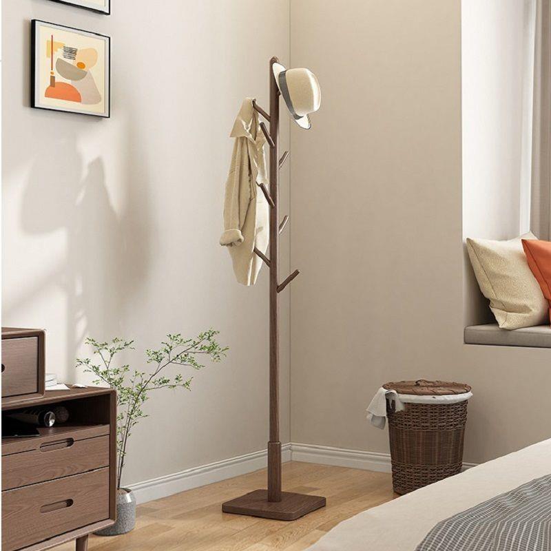 实木衣架落地立式加粗挂衣架卧室立式家用架子衣帽架收纳衣服架