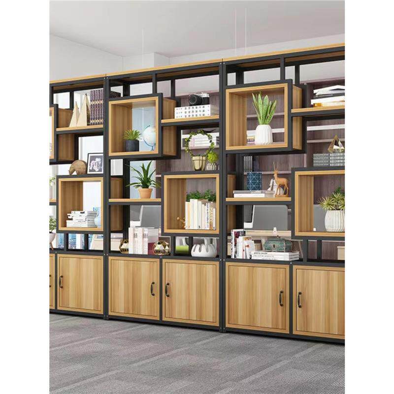 书架落地简约多层书柜办公室现代屏风花架客厅铁艺隔断墙置物架