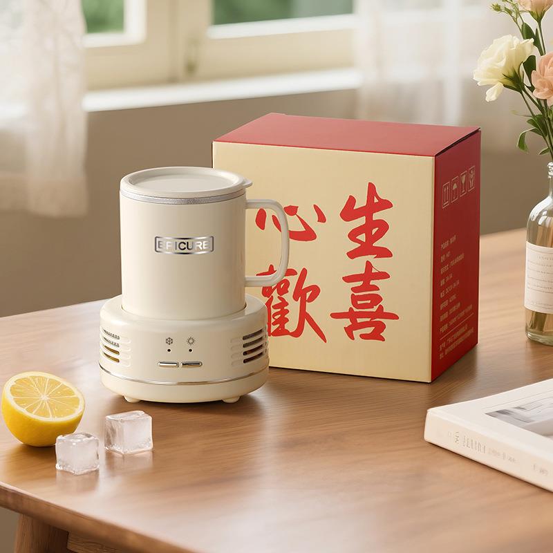 桌面冷暖杯制冷加热恒温杯垫台上冷饮杯夏日清凉台面