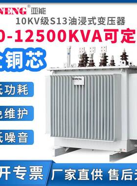 10kvS13三相油浸式电力变压器大型1250/315/200/630/800kva全铜芯
