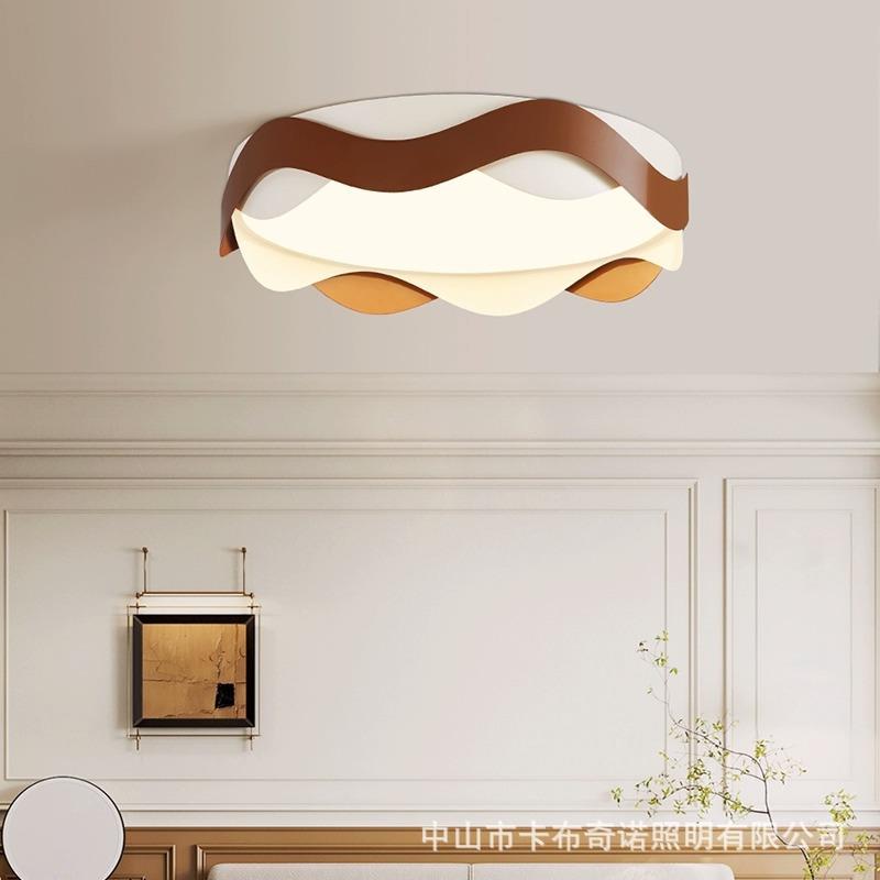 卧室吸顶灯现代简约主卧房间灯法式奶油风绿色高级感大气中山灯具