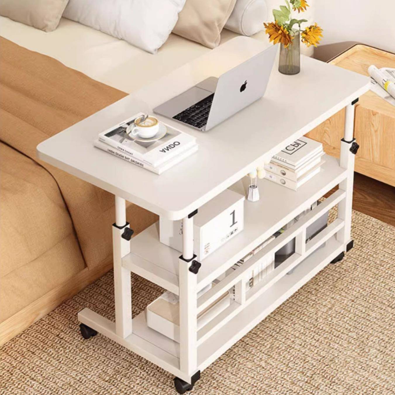 床边桌可移动升降电脑桌宿舍简易学生书桌卧室办公写字家用小桌子