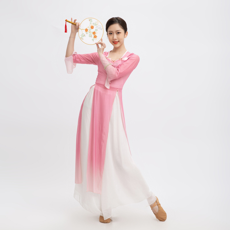 日本无印MUJIE练功服中国汉唐风古典舞舞蹈服女飘逸仙女身韵纱衣