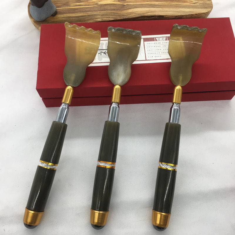 日本品质牛角不求人痒痒挠可伸缩老头乐背部多工能按摩工具抓痒神