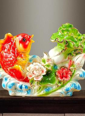 创意鱼摆件葫芦白菜陶瓷装饰品客厅家居酒柜电视柜结婚礼物工艺品