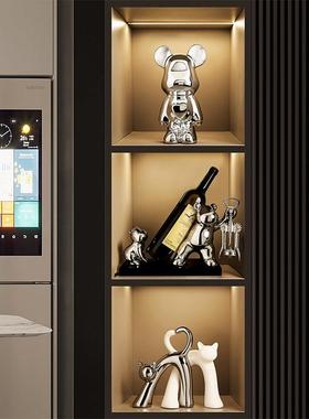 轻奢高档家居电视柜酒柜装饰品客厅现代餐边柜高级感工艺品摆件