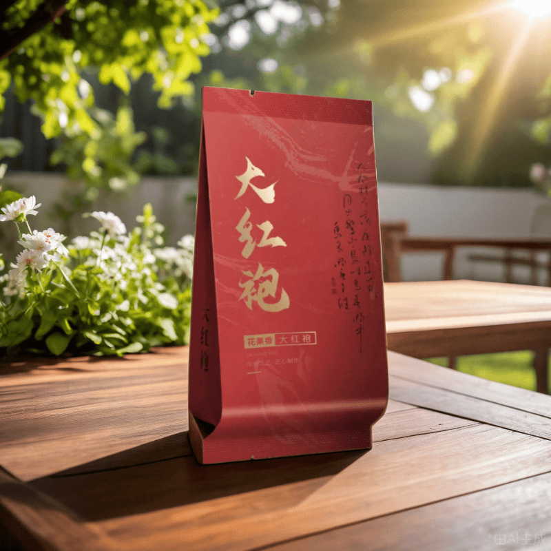 2025年大红袍茶叶铝箔袋小泡袋武夷山岩茶包装袋宽版定制烫金内袋