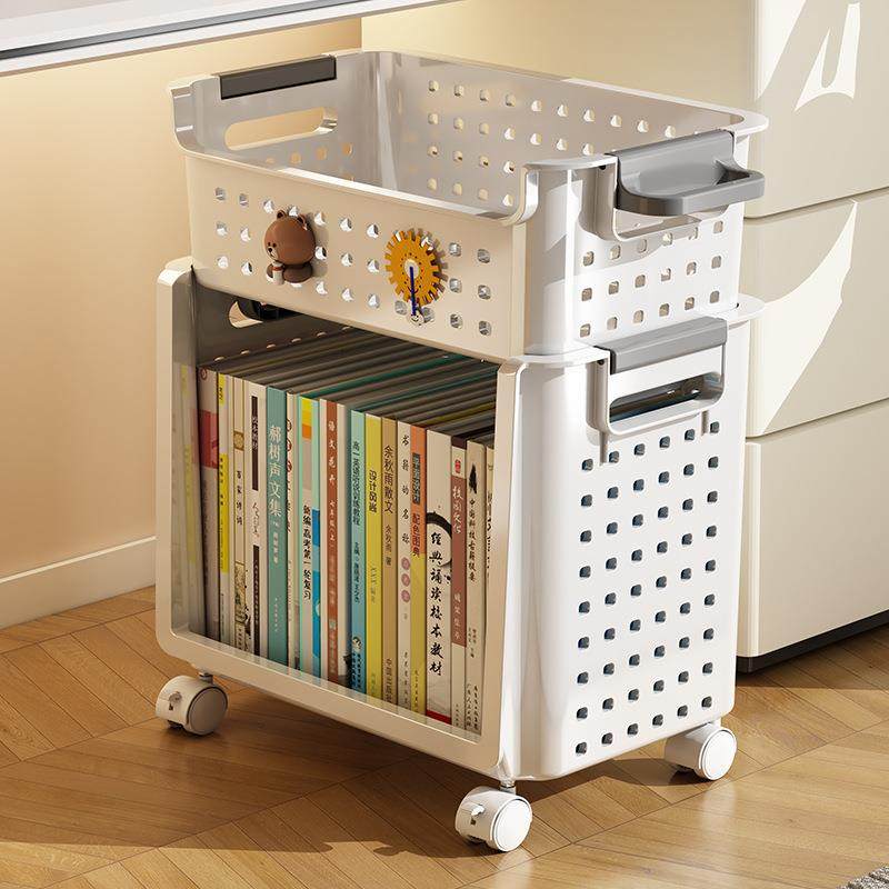 双层书包置物架书本可移动零食杂物收纳架学生便携式带滑轮小推车,收纳整理,书桌收纳置物架,淘宝优惠券,粉丝福利购,淘宝优惠卷