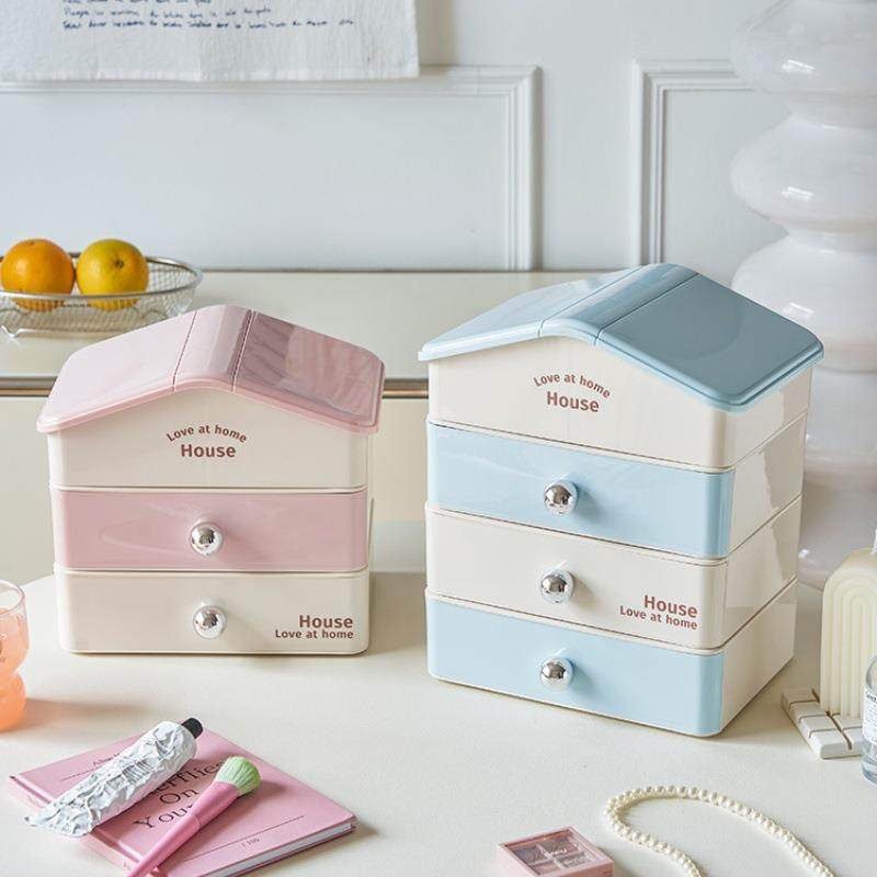多巴胺桌面收纳盒杂物抽屉式多层多功能文具置物防尘大容量整理盒,收纳整理,首饰盒,淘宝优惠券,粉丝福利购,淘宝优惠卷