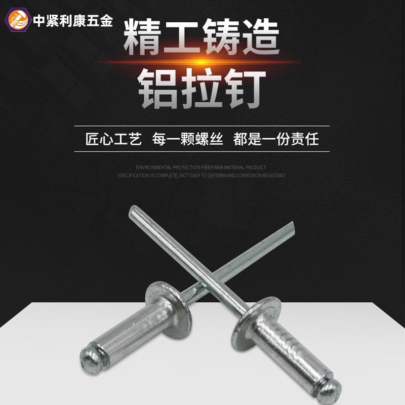 现货铝制拉钉国标圆头碳钢抽芯铆钉柳钉机械紧固件五金配件工厂