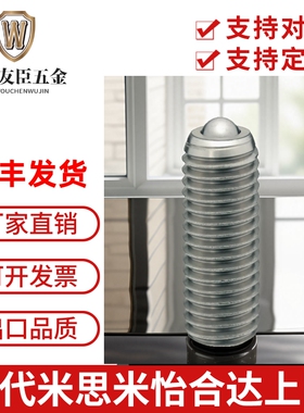 QDE17钢珠滚轮万向球球头柱塞型不锈钢牛眼珠BCSB6 8 10 12 16 20