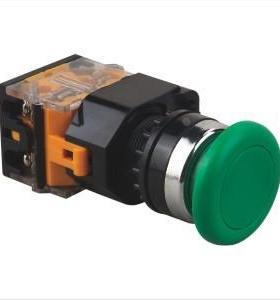 江阴型LA38-11M蘑菇头自复位按钮开关 红色 黄色 绿色22MM孔1开闭