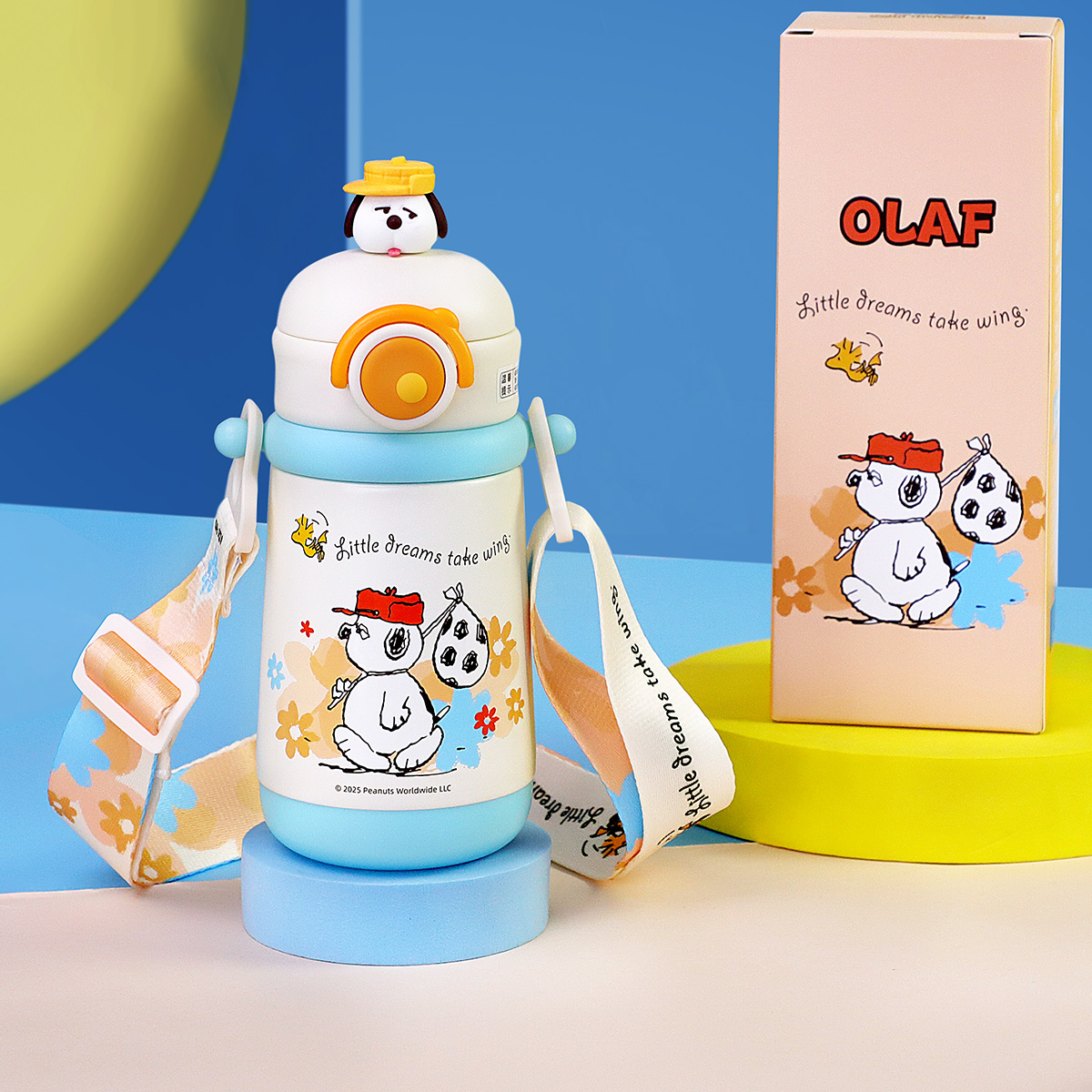 史努比儿童保温杯316不锈钢宝宝吸管水杯幼儿园学生上学专用便携