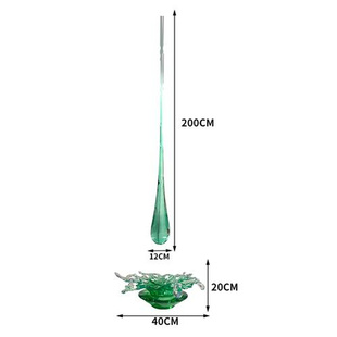 饰品 现代酒店会所大堂门厅透明水滴浪花雕塑吊饰树脂水花摆件软装
