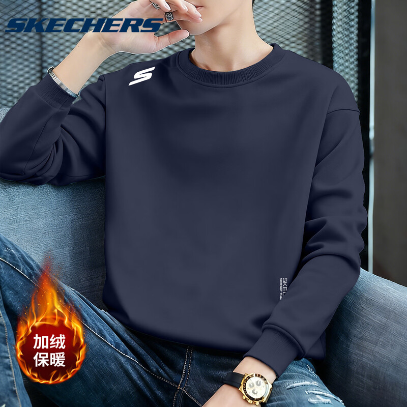 斯凯奇男装运动上衣保暖圆领时尚