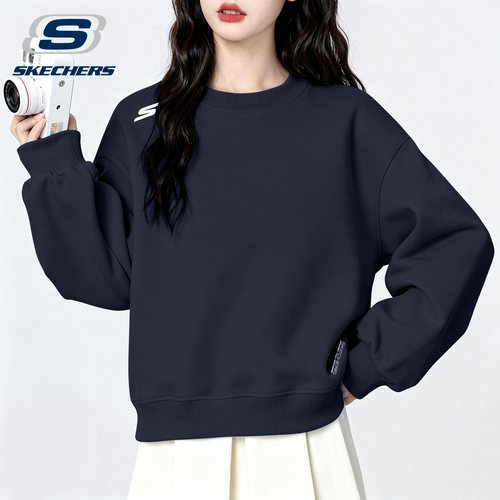 斯凯奇卫衣女长袖运动服宽松休闲