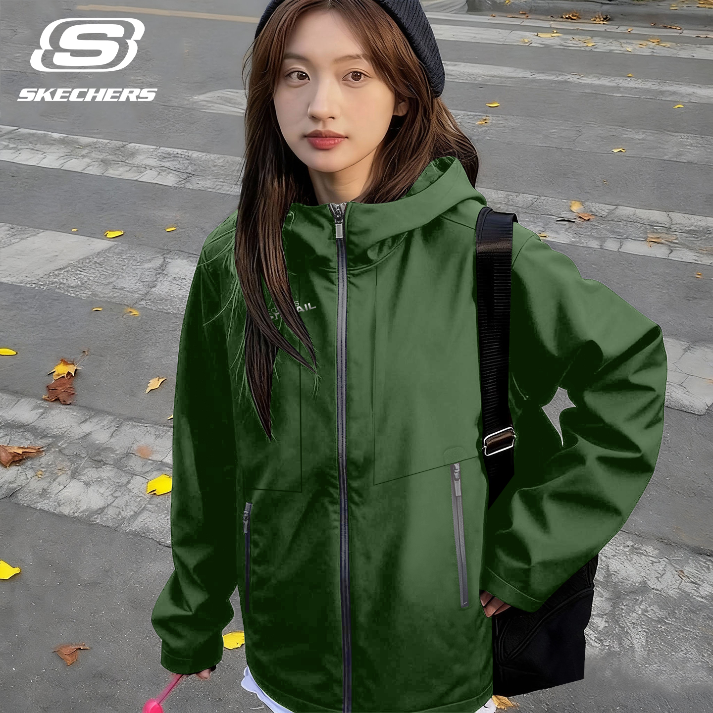 斯凯奇运动风衣女户外防风防水单