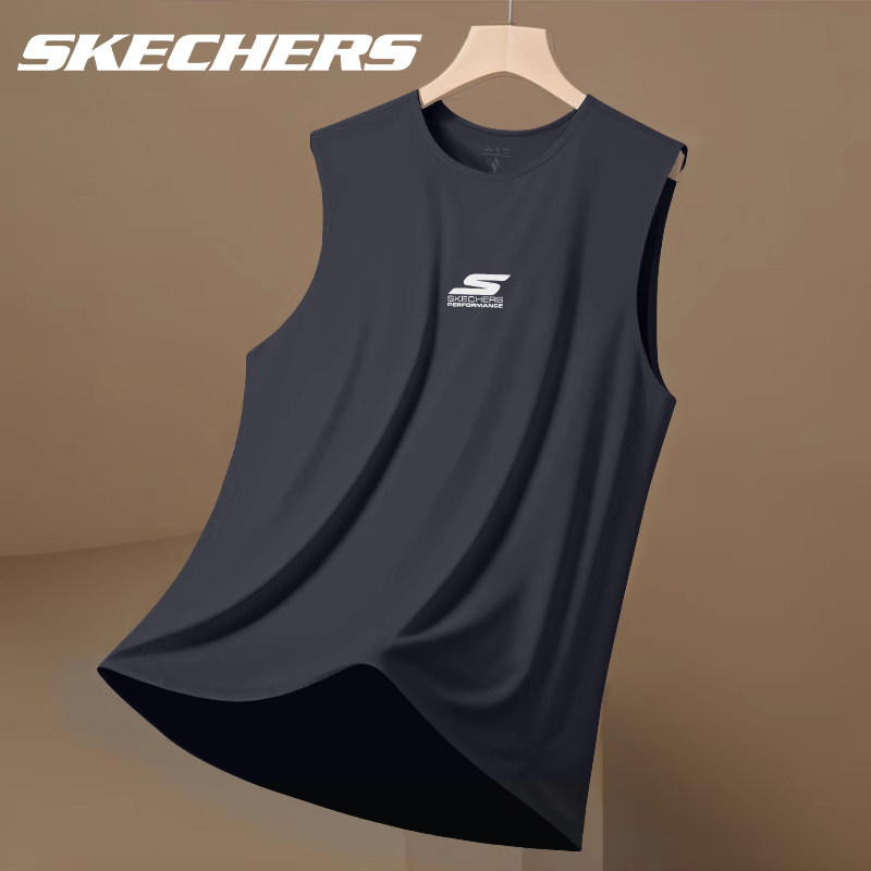斯凯奇背心男款速干衣无袖t恤透气坎肩2026新款跑步健身运动体恤
