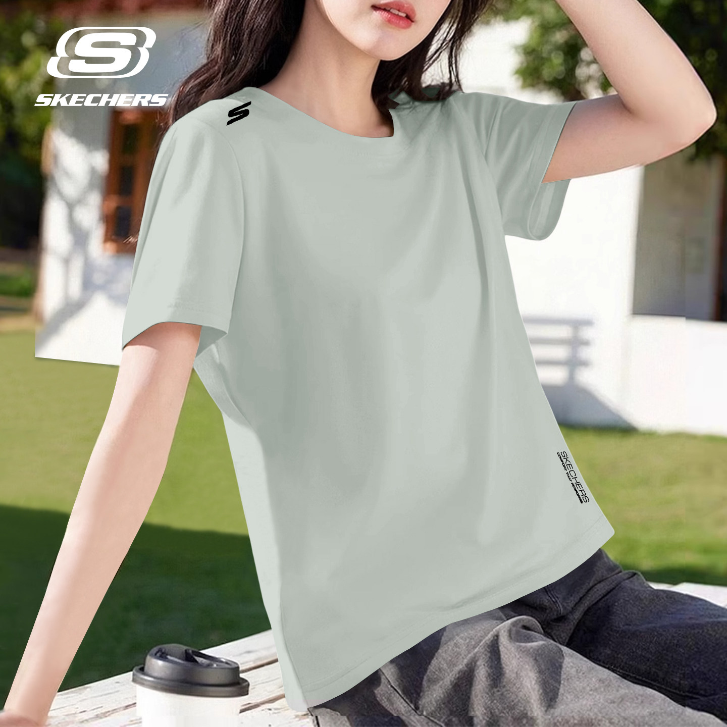 斯凯奇短袖女t恤2026新款羽毛球服凉感速干夏季薄款跑步瑜伽上衣