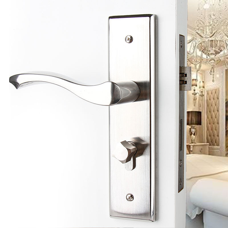 房门锁卧室内门锁具换锁配锁大58锁体室木门锁执手面板不锈钢门锁