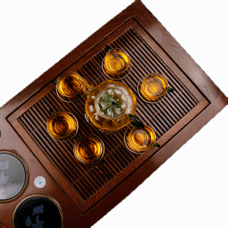 透明简约花茶杯套装家用花茶壶玻璃耐热蜡烛加热茶具过滤煮泡花果