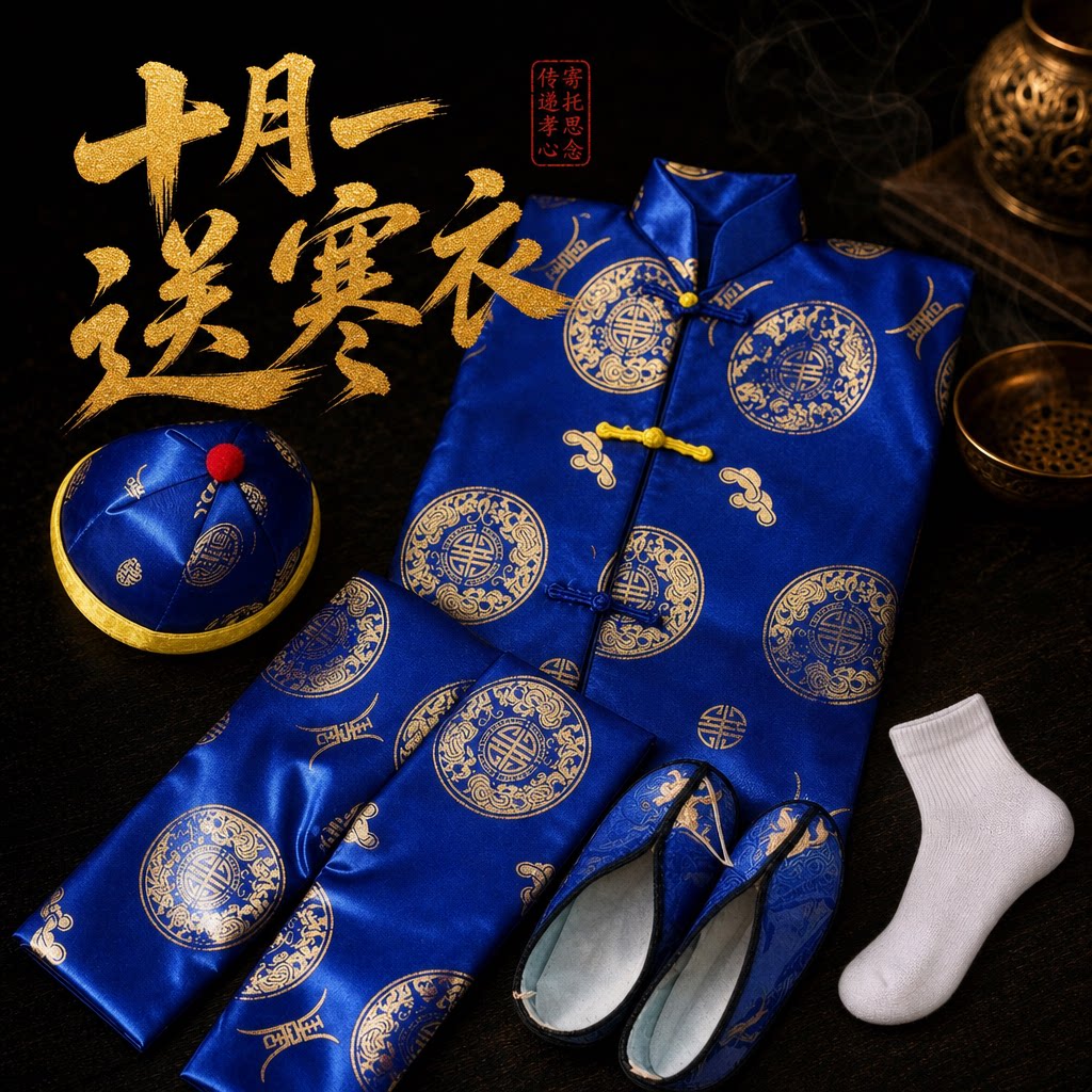 给故人送寒棉衣全套十月一棉衣节衣服男女士五件套装批发手工折纸
