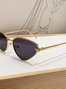 欧洲站2025新品太阳眼镜豹子头高质量金属眼镜复古时尚菱形墨镜