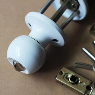 球形门锁 球型锁 球形 室内 球锁 白色球形锁 房门锁 塑钢三柱锁