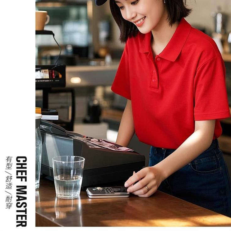 咖啡店工作服高级短袖t恤定制logo奶茶餐饮服务员polo衫工装定做,男装,T恤,淘宝优惠券,粉丝福利购,淘宝优惠卷