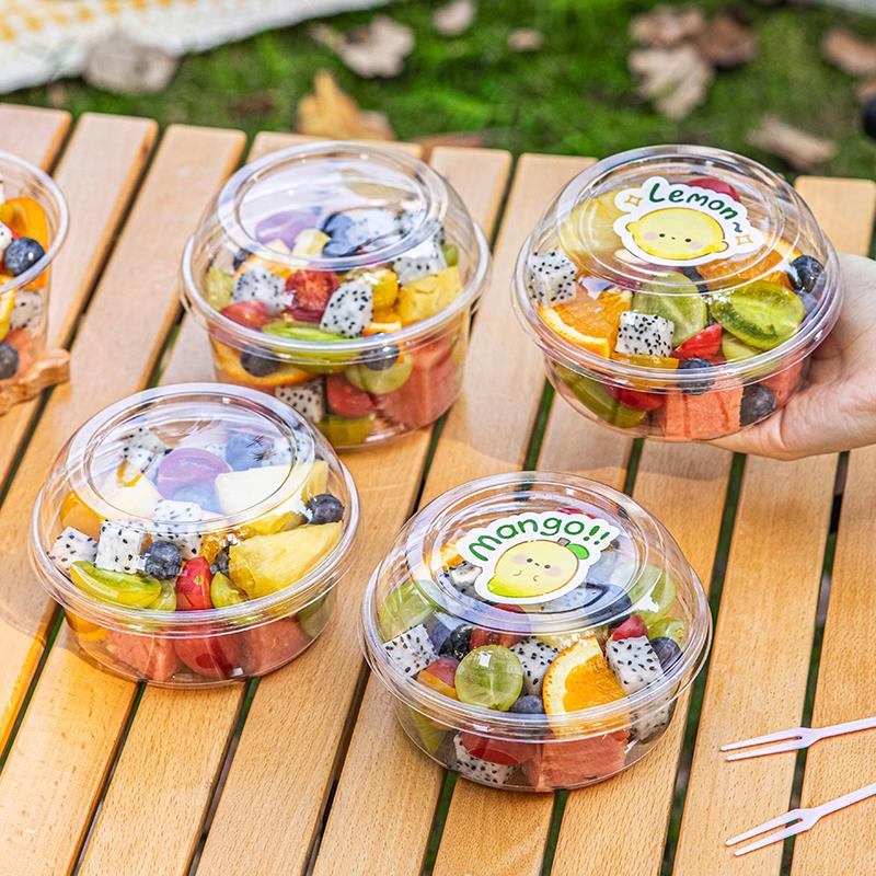 一次性水果果切打包盒碗分装食品级家用冰粉专用野餐塑料带盖子露