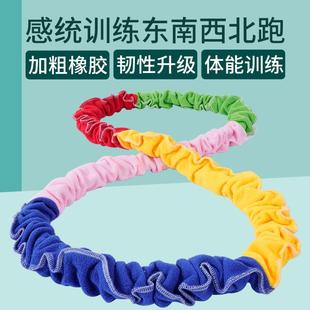 彩虹拉力圈东南西北跑幼儿园儿童器材体能训练带弹力绳体智能感统