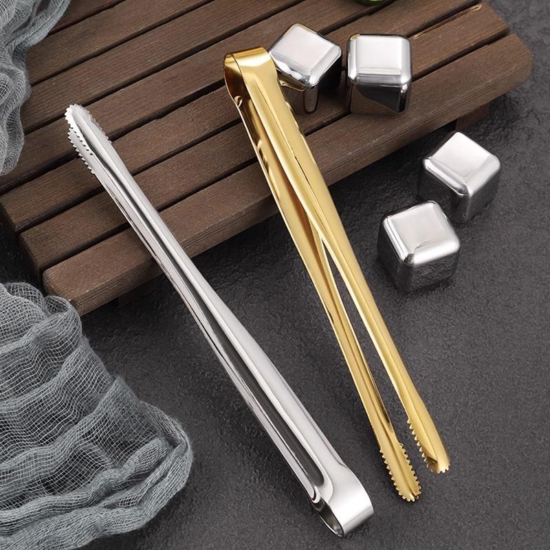 日式304不锈钢烤肉夹金色烧烤夹加长食物夹牛排夹BBQ自助餐料理夹