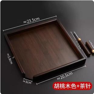 普洱茶饼收纳盒实木分茶盘撬茶盘茶针茶刀茶叶盘开茶器茶钳分茶盒