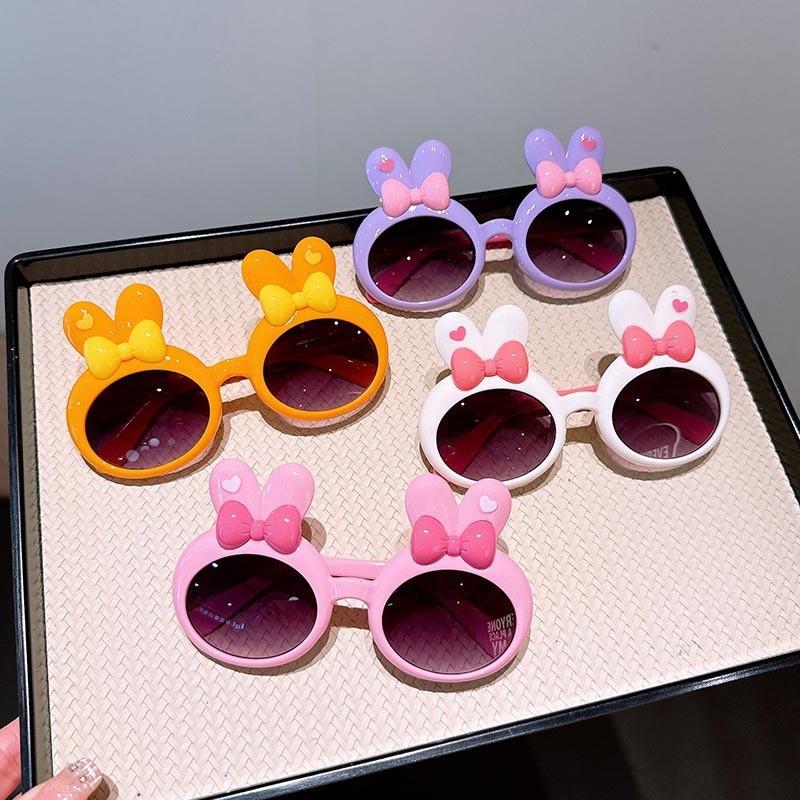 儿童墨镜卡通兔太阳镜女孩女童遮阳防晒不伤眼睛防紫外线宝宝眼镜
