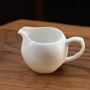 分茶器一体分茶杯装 陶瓷羊脂玉茶具带把公道杯茶漏套装 茶器公道杯