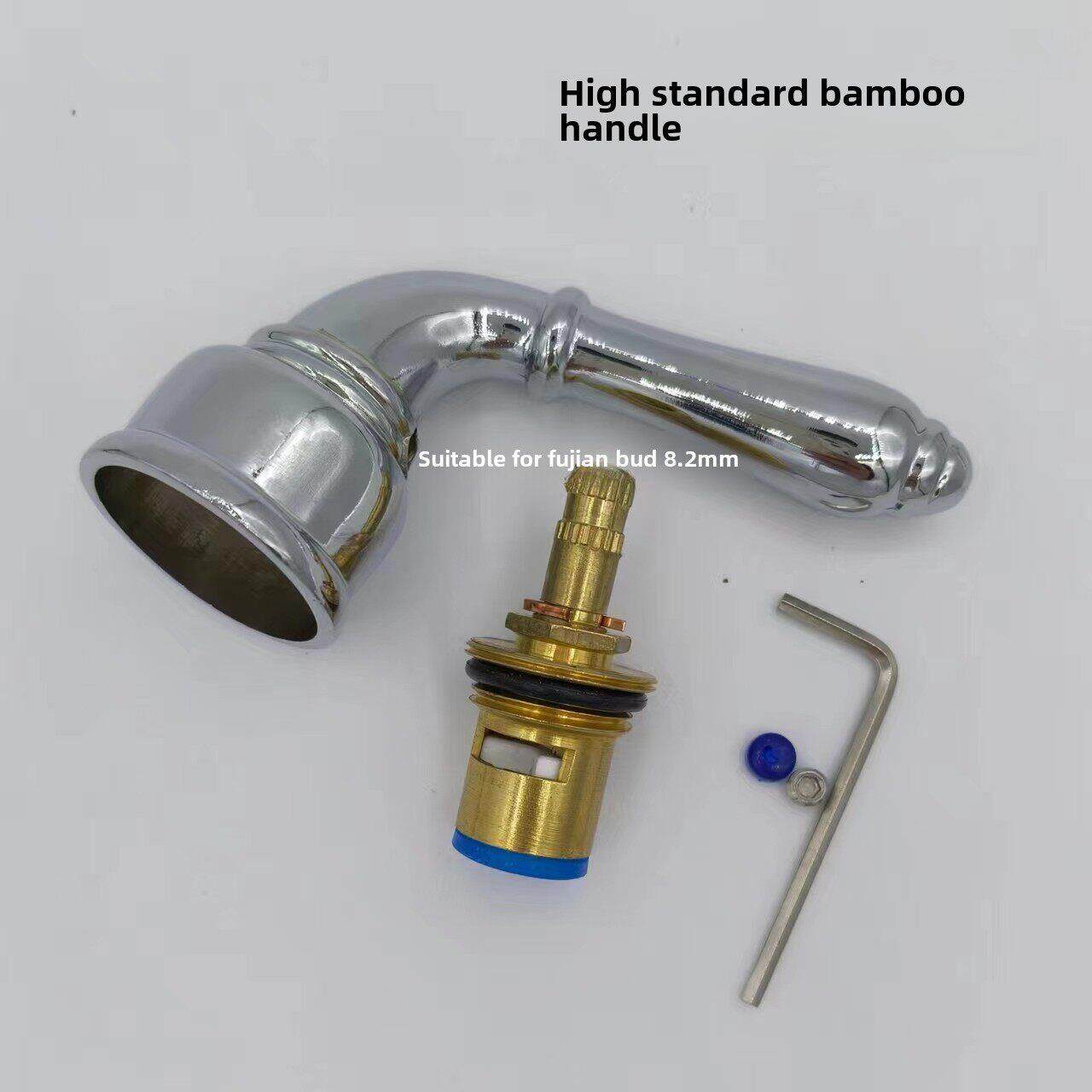 双孔面盆水龙头阀芯手柄配件双控冷热龙双芽阀芯竹柄福建芽