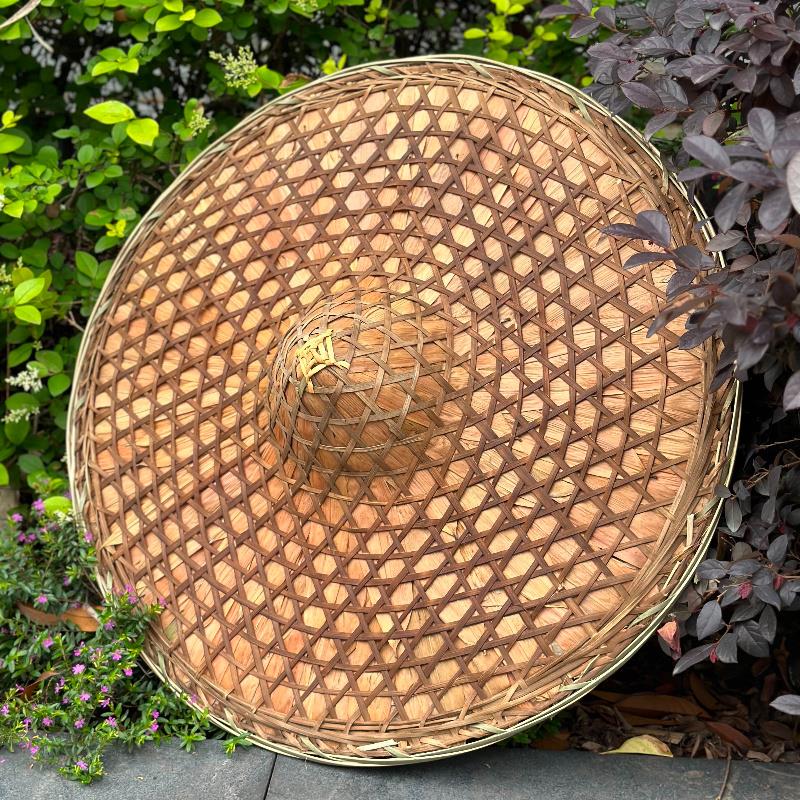 【覆古烟熏斗笠】手工帽子竹编遮防雨防晒草帽装饰舞蹈演出道具