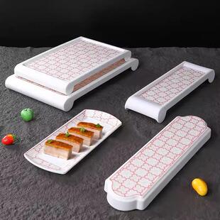 酒店餐具点心饺子甜品展示盘长条碟 密胺餐具寿司专用盘意境菜中式