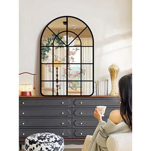 中古风客厅镜面装饰画法式覆古玄关桌面摆画创意镜子小众艺术挂画