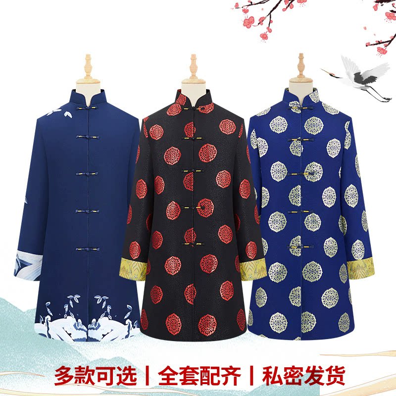 高档寿衣男中式国风现代大衣款全套殡葬用品老人冲喜衣送老衣服