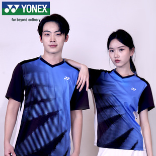 2025新款尤尼克斯yy羽毛球服男女款运动短袖高颜值速干1102325BCR