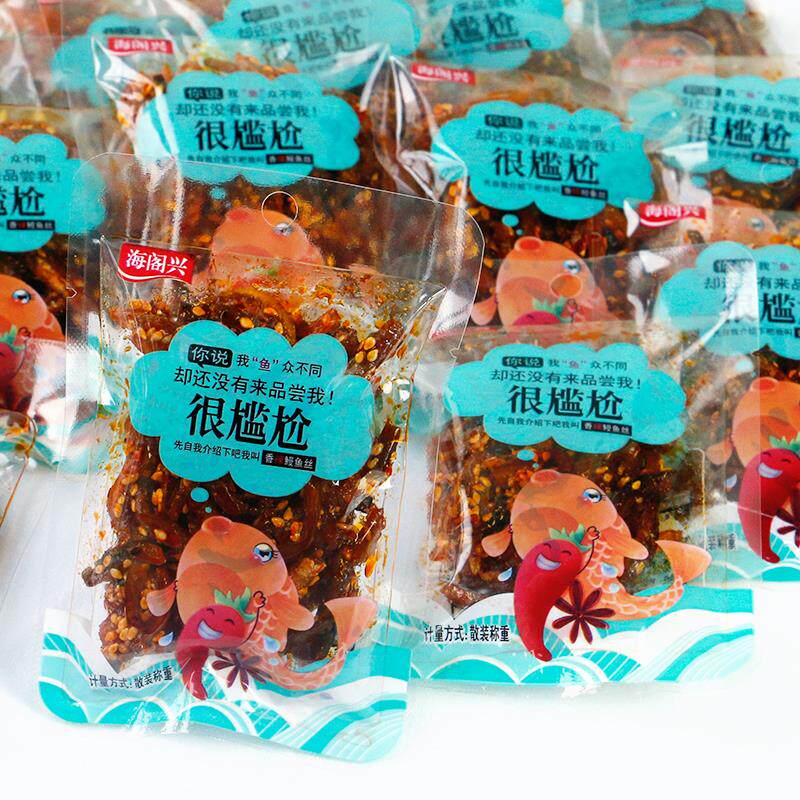 海阁兴香辣鳗鱼丝芝麻蜜汁鳗鱼凤尾鱼皮红娘鱼小包称海鲜小吃零食