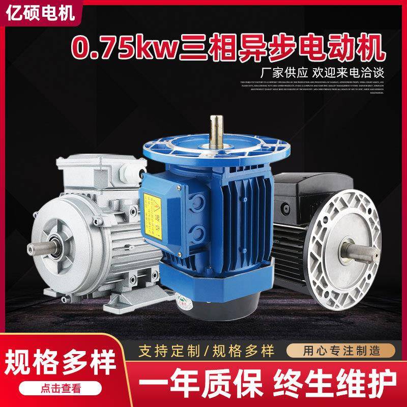 YE3三相异步电动机0.75WYS铝壳电机静音低噪纯铜全新电动机