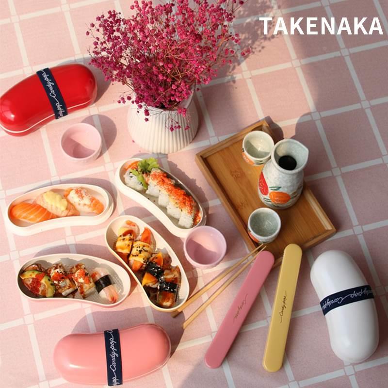 日本竹中TAKENAKA 高颜值双层便当盒日式减脂轻食上班族饭盒水果