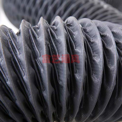 。尼龙布风管防火耐高温烟管排气抽风管通风管灰色伸缩软管200MM