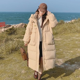 棉衣加厚过膝面包服连帽棉袄 反季 羽绒棉服女中j长款 2024冬季 新款
